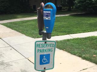 Blue Handicap meter and sign